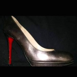 Red Bottoms Christian Louboutin Pewter Gray 5in Pumps Size-US Womens 9 UK 39 1/2